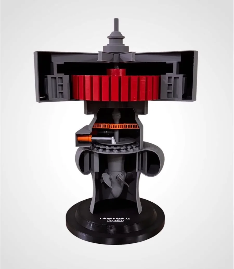 Modelo seccionado de turbina Kaplan
